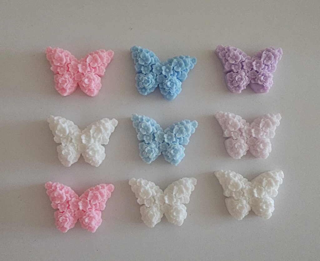 Jabones mariposas flores