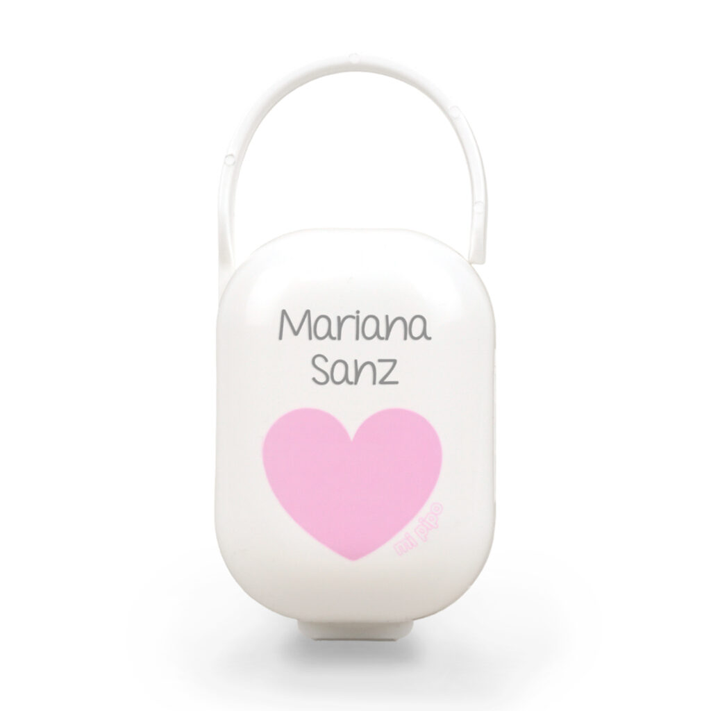 Cajita portachupetes deco corazón rosa