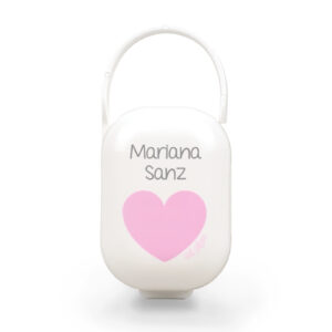 Cajita portachupetes deco corazón rosa