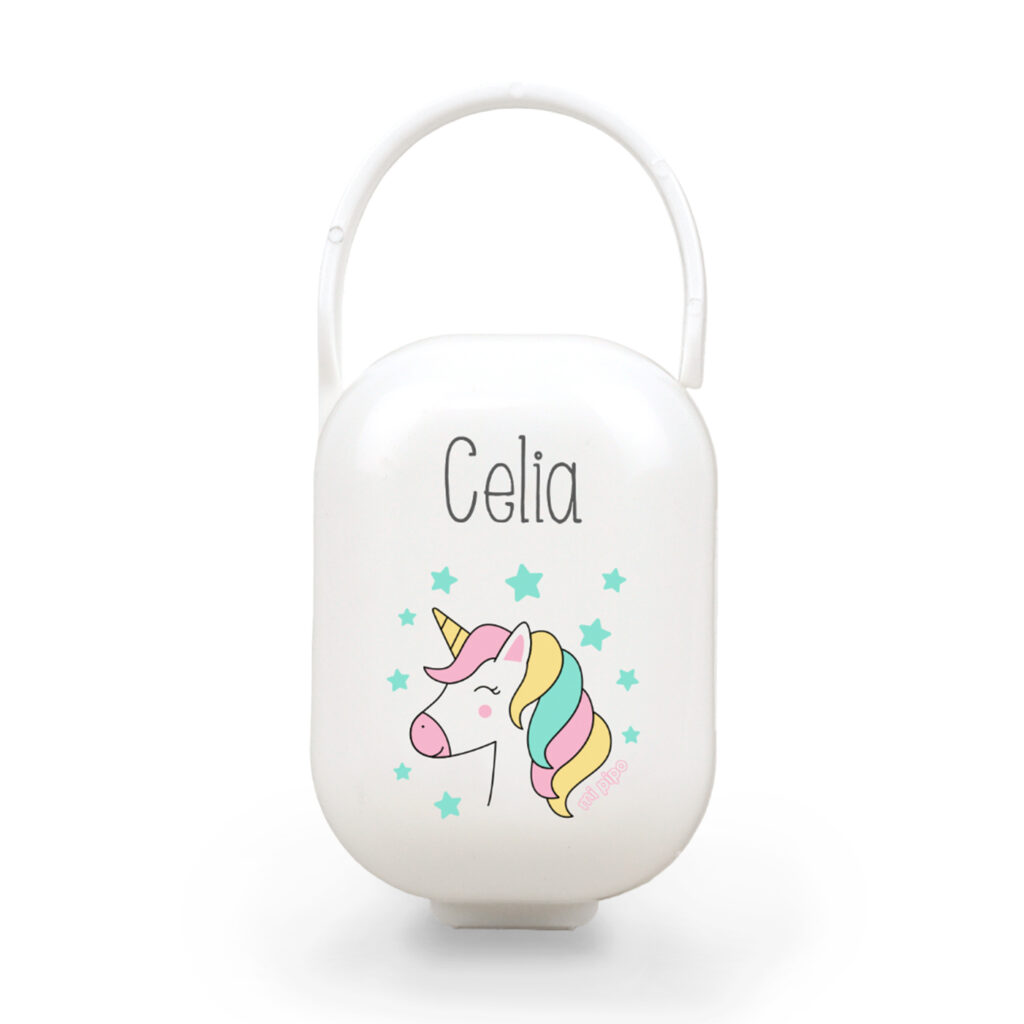Cajita portachupetes deco unicornio