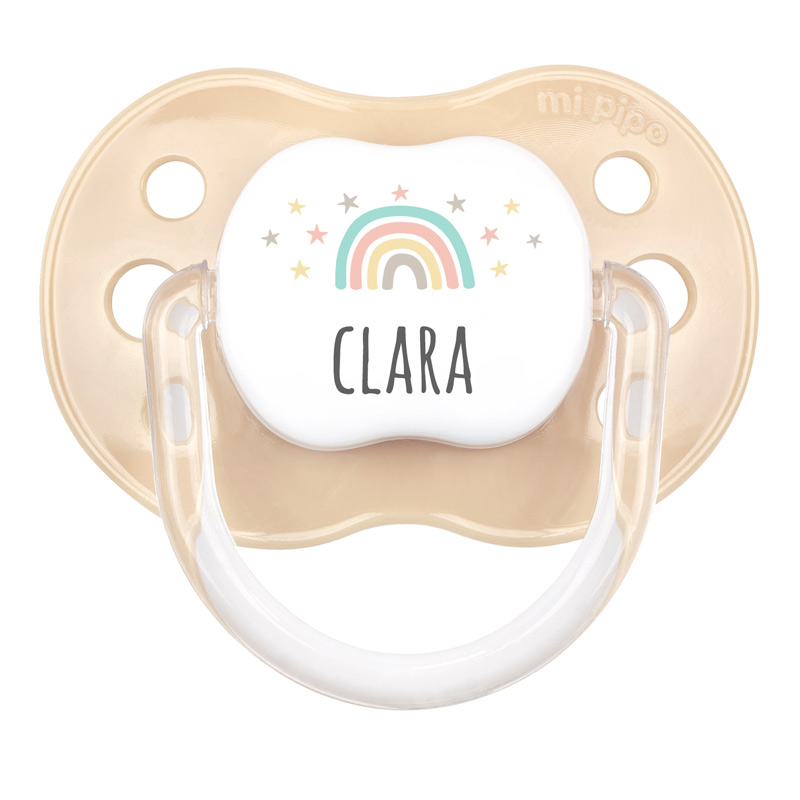 Chupete personalizado arcoiris soft beige