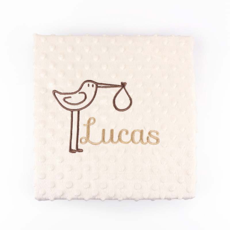 Manta personalizada beige con dibujo