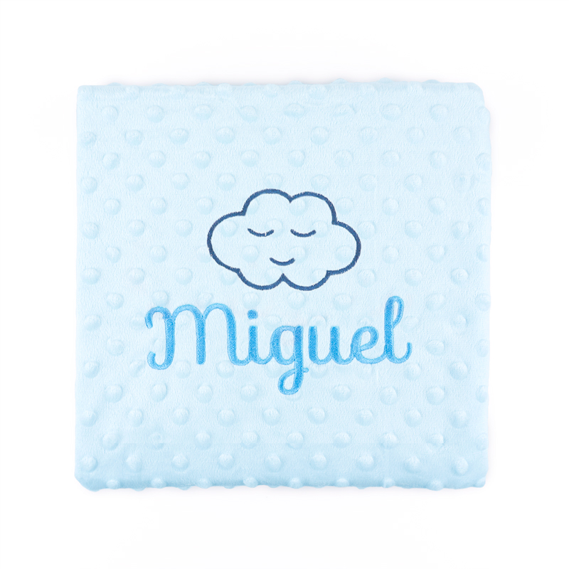 Manta personalizada celeste con dibujo