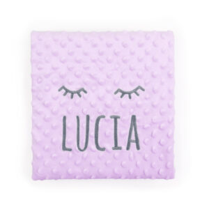 Manta personalizada lila con dibujo
