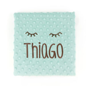 Manta personalizada menta con dibujo